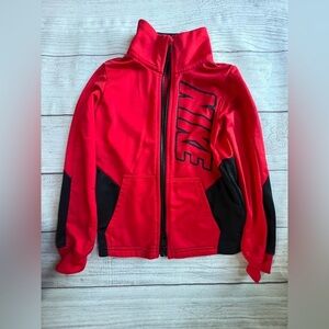 Nike Boys Red Black Full Zip Track Jacket Size 4 XS
